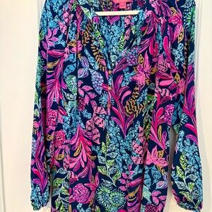 Lilly Pulitzer Silk Elsa Blouse Like New